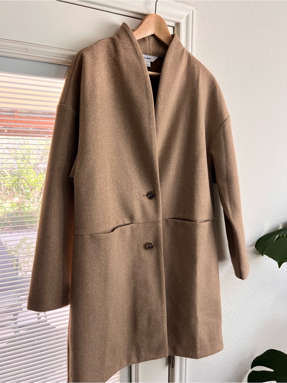 Cowl Neck Tan Women's Coat